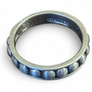 Chic Sterling Silver Beaded Women's Band